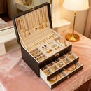 Dark green Multi - layer Jewelry Storage Box: Velvet Lining, Three - layer Zoning, Double - drawer Storage for Accessories