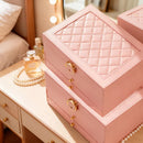Dark green Multi - layer Jewelry Storage Box: Velvet Lining, Three - layer Zoning, Double - drawer Storage for Accessories