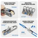 12-Piece Outdoor Tent Guyline Tensioner Kit, Dual-Row Buckle Brass Roller, Rebound Self-Locking Sturdy Windproof