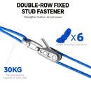 12-Piece Outdoor Tent Guyline Tensioner Kit, Dual-Row Buckle Brass Roller, Rebound Self-Locking Sturdy Windproof