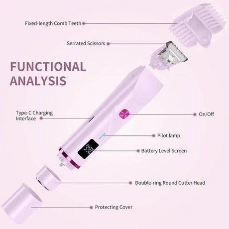 Women's Electric Dual Head Hair Remover – Double Ring Blade for Efficient Hair Removal, Fine Trimming Blade for Detailed Grooming, IPX7 Full Body Waterproof, Safe and Painless(BLUE)