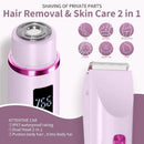 Women's Electric Dual Head Hair Remover – Double Ring Blade for Efficient Hair Removal, Fine Trimming Blade for Detailed Grooming, IPX7 Full Body Waterproof, Safe and Painless(purple)