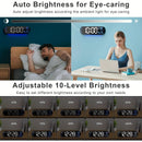 13.7" Large LED Digital Wall Clock - Auto Dimming, Temperature Display, Ideal for Bedroom & Office(5502BLUE)