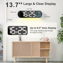 13.7" Large LED Digital Wall Clock - Auto Dimming, Temperature Display, Ideal for Bedroom & Office（5502 orange）