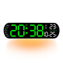 13.7" Large LED Digital Wall Clock - Auto Dimming, Temperature Display, Ideal for Bedroom & Office（5502 orange）