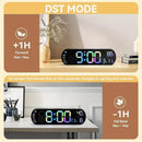 13.7" Large LED Digital Wall Clock - Auto Dimming, Temperature Display, Ideal for Bedroom & Office(5502 Deep pink)