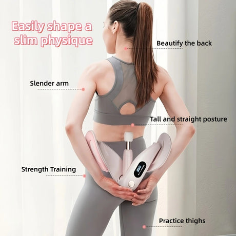 Smart Counting Buttocks and Leg Trainer. Adjustable resistance for precise activation of glute and inner thigh muscles. Features anti-slip design—your essential home fitness tool for body shaping, effortlessly tracking workout repetitions.（GREY)
