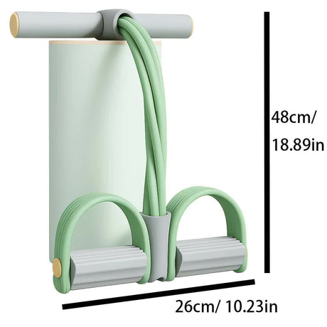 SKY blue Home-use six-tube resistance band with non-slip pedals and quiet rebound. Targets multiple muscle groups for full-body fat burning, shaping, and stretching. Portable and suitable for all.