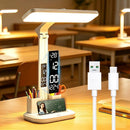 Multifunctional Smart Eye Protection Desk Lamp, integrating lighting, digital display, and storage in one, with multi-angle adjustment, eye-friendly and practical./11 rechargeable 2000mah