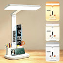 Multifunctional Smart Eye Protection Desk Lamp, integrating lighting, digital display, and storage in one, with multi-angle adjustment, eye-friendly and practical./11 rechargeable 2000mah