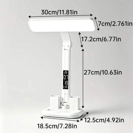 Multifunctional Smart Eye Protection Desk Lamp, integrating lighting, digital display, and storage in one, with multi-angle adjustment, eye-friendly and practical./11 rechargeable 2000mah