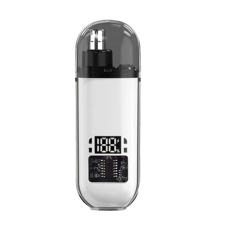 Electric nose hair trimmer, fashionable mini portable, wireless USB charging, suitable for both men and women, super easy-to-use nose hair trimmer.WHITE