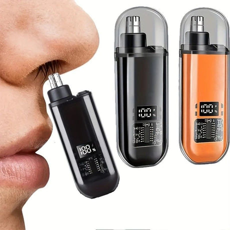 Electric nose hair trimmer, fashionable mini portable, wireless USB charging, suitable for both men and women, super easy-to-use nose hair trimmer.WHITE
