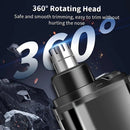 Electric nose hair trimmer, fashionable mini portable, wireless USB charging, suitable for both men and women, super easy-to-use nose hair trimmer.WHITE
