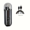 Electric nose hair trimmer, fashionable mini portable, wireless USB charging, suitable for both men and women, super easy-to-use nose hair trimmer.WHITE