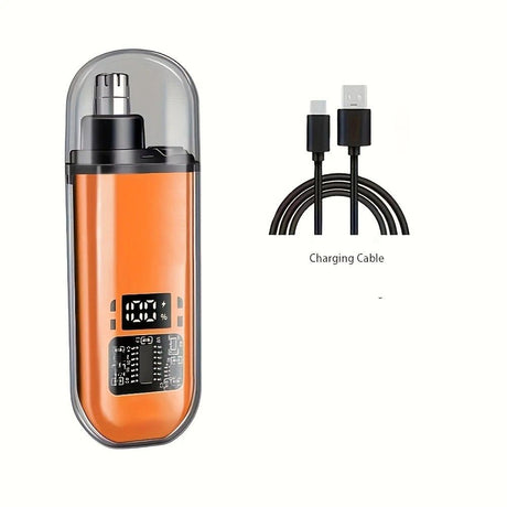 Electric nose hair trimmer, fashionable mini portable, wireless USB charging, suitable for both men and women, super easy-to-use nose hair trimmer.WHITE