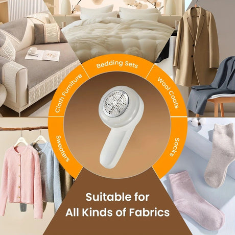 Efficient Lint Remover, multi-functional, powerful lint removal, safe and portable, rejuvenates clothing effortlessly.