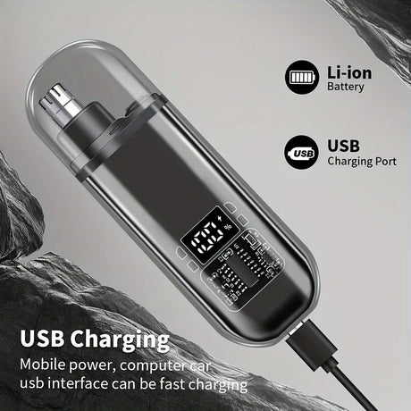 Electric nose hair trimmer, fashionable mini portable, wireless USB charging, suitable for both men and women, super easy-to-use nose hair trimmer.ORANGE
