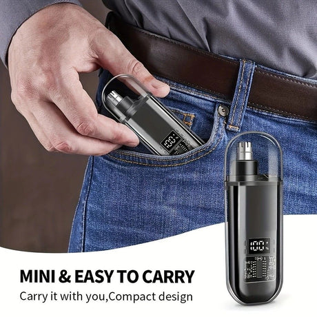 Electric nose hair trimmer, fashionable mini portable, wireless USB charging, suitable for both men and women, super easy-to-use nose hair trimmer.ORANGE