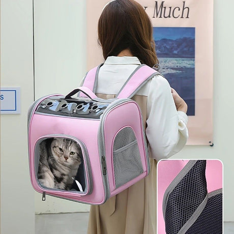 Pet Backpack Portable Transparent Foldable Comfort Design Hands-Free Travel for Cats Small Dogs(YELLOW)