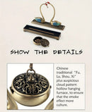 Swan Lake Double-Layer Incense Burner, Dual-Purpose Design, Deep Blue-Gold Swan, Auspicious Tea & Study Decoration
