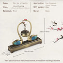 Swan Lake Double-Layer Incense Burner, Dual-Purpose Design, Deep Blue-Gold Swan, Auspicious Tea & Study Decoration