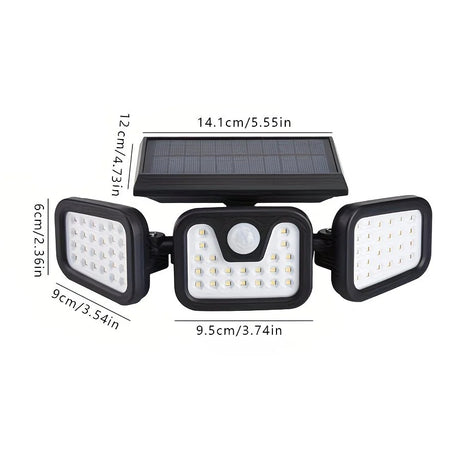74 LED Solar Motion Sensor Light with Movement Detection, 3 Brightness Modes Outdoor Wall Lamp, Suitable for Front Door, Yard, Garage, Terrace.