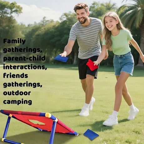 kids outdoor toys throwing game bean bag toss set foldable portable hand eye coordination educational toy family party camping interactive equipment BLUE