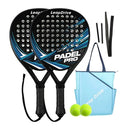 Padel Racket Carbon Fiber Lightweight Control EVA Core | Comfort Grip for Beginner & Intermediate Players（Red and black wave point single shot）