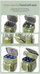 purple Large Capacity Travel Bag / Lunch Bag. Expandable 5cm, Multi-Compartment Storage, Hand/Shoulder Carry, Multi-Color Portable for Trips