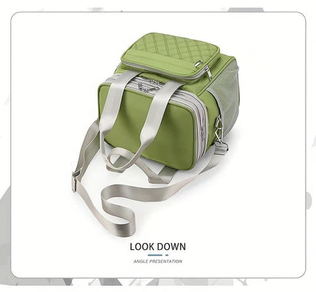 purple Large Capacity Travel Bag / Lunch Bag. Expandable 5cm, Multi-Compartment Storage, Hand/Shoulder Carry, Multi-Color Portable for Trips