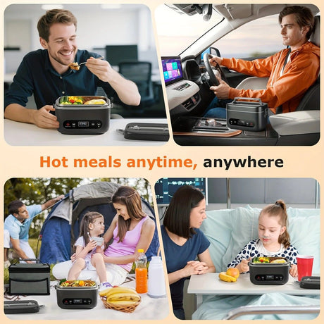 1.2L Electric Lunch Box 12000mAh Portable Food Warmer 5-Sided Heat Auto Temp AU
