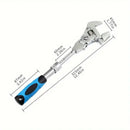 10-inch Telescoping Ratcheting Adjustable Wrench, 180-Degree Swivel Multi-Function Pipe Tool, Hardware & Emergency Repair Tool
