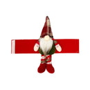 2-Pack Christmas Faceless Old Man Curtain Tiebacks | Polyester Red & Green Plaid Pointed Hat, 25cm Soft Fabric Tie Design, Dual Function as Curtain Holder & Decoration, Brightens Up Your Holiday Window