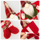 2-Pack Christmas Faceless Old Man Curtain Tiebacks | Polyester Red & Green Plaid Pointed Hat, 25cm Soft Fabric Tie Design, Dual Function as Curtain Holder & Decoration, Brightens Up Your Holiday Window
