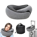 light grey Snail Airplane Neck Pillow – Travel pillow with soft supportive design, ideal for sleep, cars, trains, the office, and home use. Includes a washable pillowcase and portable cervical support pad with storage bag.