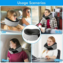 light grey Snail Airplane Neck Pillow – Travel pillow with soft supportive design, ideal for sleep, cars, trains, the office, and home use. Includes a washable pillowcase and portable cervical support pad with storage bag.