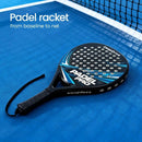 Padel Racket Carbon Fiber Lightweight Control EVA Core | Comfort Grip for Beginner & Intermediate Players（Double beat of blue and black lines）