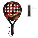Padel Racket Carbon Fiber Lightweight Control EVA Core | Comfort Grip for Beginner & Intermediate Players（Double beat of red and black wave points）