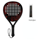 Padel Racket Carbon Fiber Lightweight Control EVA Core | Comfort Grip for Beginner & Intermediate Players（Orange-red wave single shot）