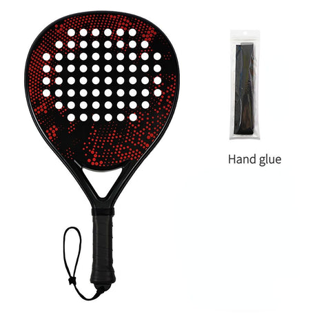 Padel Racket Carbon Fiber Lightweight Control EVA Core | Comfort Grip for Beginner & Intermediate Players（Orange-red wave single shot）