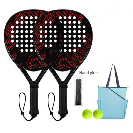 Padel Racket Carbon Fiber Lightweight Control EVA Core | Comfort Grip for Beginner & Intermediate Players（Orange-red wave single shot）