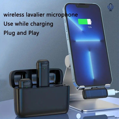 Wireless Lavalier Microphone Set: 2.4G Wireless Instant Connection, DSP Smart Noise Reduction, 84-Hour Long Battery Life, One-to-Many Full-Scenario Compatibility, Type-C Interface.（Yellow inner warehouse）