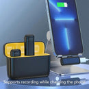 Wireless Lavalier Microphone Set: 2.4G wireless instant connection, DSP smart noise cancellation, 84-hour ultra-long battery life, one-drag-many full-scenario compatibility, Apple interface. (Black outer case with yellow inner compartment)