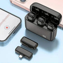 Wireless Lavalier Microphone Set: 2.4G wireless instant connection, DSP smart noise cancellation, 84-hour ultra-long battery life, one-drag-many full-scenario compatibility, Apple interface. (Black outer case with yellow inner compartment)