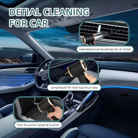 Blow-Suction Integrated Cordless Handheld Vacuum, Powerful & Portable Design, Ideal for Cars, Homes, Offices, Effortlessly Cleans Pet Hair.