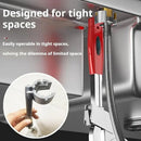 Large-Open Adjustable Basin Wrench, 3-Head Interchangeable Tight-Space Plumbing Tool, Aluminum Alloy Anti-Slip Home Maintenance Tool（Red handle）