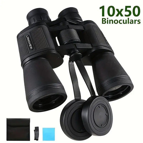 10x50 HD Binoculars - Wide Angle Large Eyepiece - Night Vision for Birdwatching Hiking Concerts - Lightweight & Portable（Black blade）