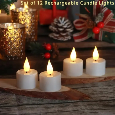 12-Pack Rechargeable LED Tea Lights, Smart Remote Control, Flameless Safe Romance, All-Scene Ambiance Essential