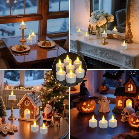 12-Pack Rechargeable LED Tea Lights, Smart Remote Control, Flameless Safe Romance, All-Scene Ambiance Essential
